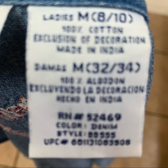 vintage Bobbie Brooks ugly Fall patchwork embroidered chambray button front vest - Picture 12 of 13